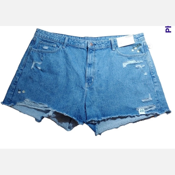 Arizona Jean Company Pants - Arizona Jeans High Rise Blue Denim Shorts Med Honeysuckle Woman Plus 3X 44/3.5"